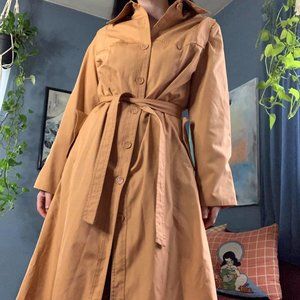 Classic Warm Caramel Trench Coat